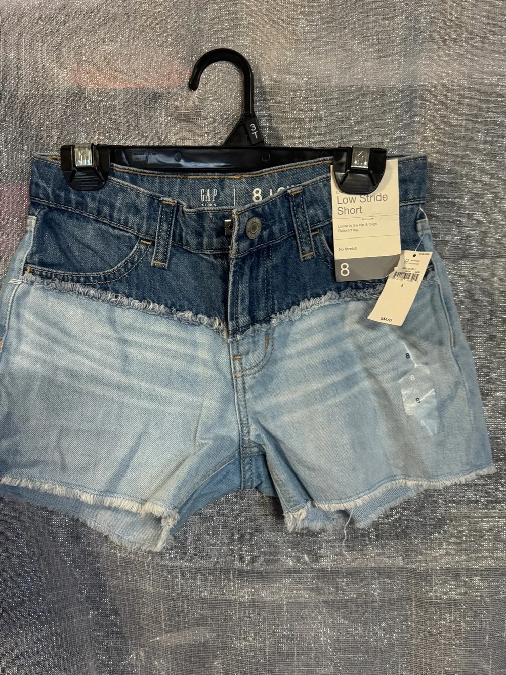 GAP Two-Tone Light and Dark Blue Denim Low-Rise Shorts